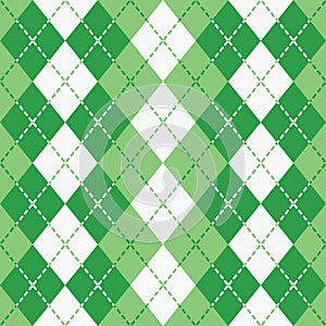 Dashed Argyle in Green and White photo