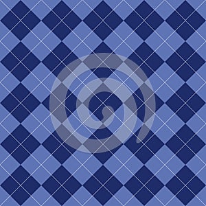 Seamless argyle pattern. Rhombus of blue color. Texture for plaid, tablecloths, clothes, shirts and other textile products. photo