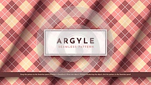 Seamless Argyle Pattern. Traditional Scottish Texture. Fashionable Fabric. Textile Background