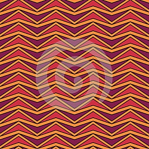 Seamless arrows pattern. Chevrons ornament. Curves wallpaper. Ethnic motif. Angle brackets backdrop. Folk background. Digital