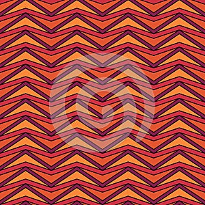 Seamless arrows pattern. Chevrons ornament. Ethnic motif. Curves wallpaper. Angle brackets backdrop. Folk background. Digital