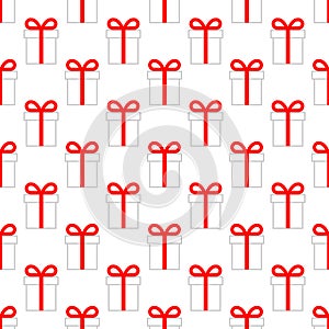 Seamless art background with gift boxes pattern