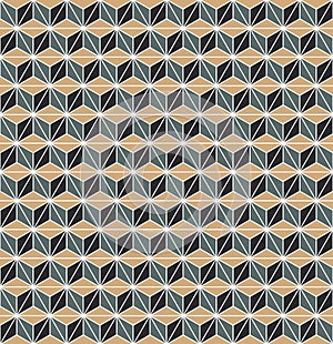 Seamless Art Deco cube pattern background texture