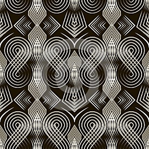 Seamless art deco pattern ornament. Geometric stylish background