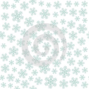 Seamless art pattern with snowflakes on white background
