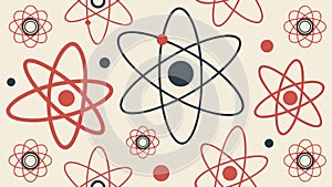 Seamless Atomic Structure Pattern, Science & Energy, vector design Generative AI