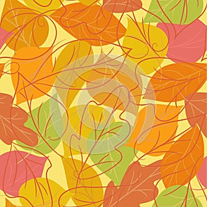 seamless autumn background from leaves