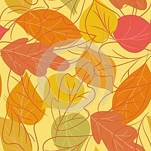 seamless autumn background from leaves