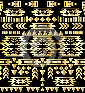 Seamless aztec pattern art deco style, vector illustration