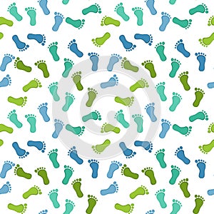 Seamless Baby Boy Foot Pattern