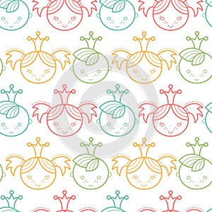 Seamless baby pattern with colorful babyish elements