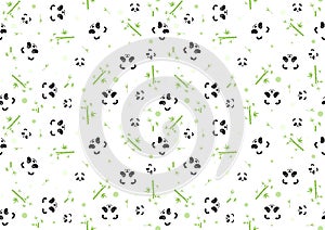 Seamless Baby Pattern with Panda Face