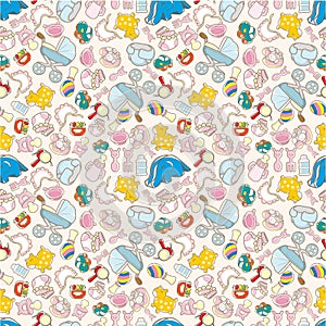 Seamless baby toy pattern