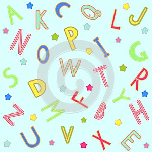 Seamless background with alphabet