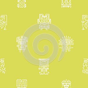 Seamless background with American Indians relics dingbats characters