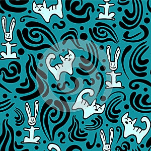 Seamless background with animals