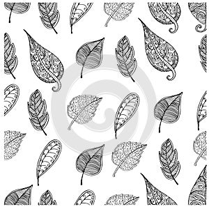 Seamless Background. Autumn Leaves Pattern texture