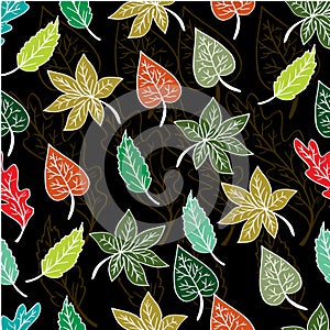 Seamless Background. Autumn Leaves Pattern texture