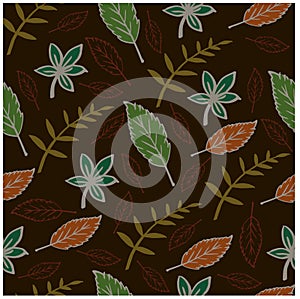 Seamless Background. Autumn Leaves Pattern texture