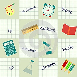 Seamless background back to school