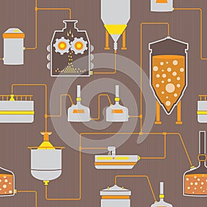 Seamless background with beer brewing process