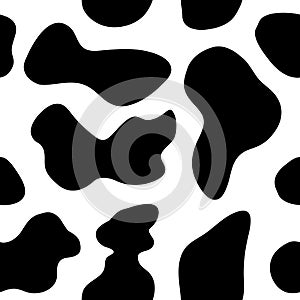 Seamless background of black and white cow pattern