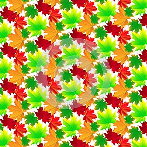 Seamless background of bright autumn leaves