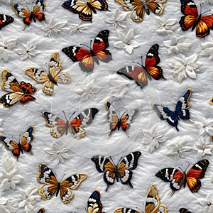 Seamless background butterflies. Seamless pattern connecting horizontally and vertically. Seamless styling of both