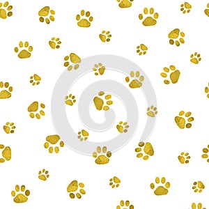 Seamless background with cat paw print.