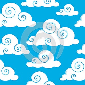 Seamless background with clouds 6