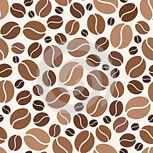 Seamless background with coffee beans. Vector.