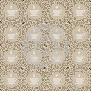 Seamless background with coffee motives
