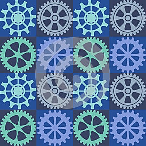 Seamless background of color gear wheels. Vector illustration.