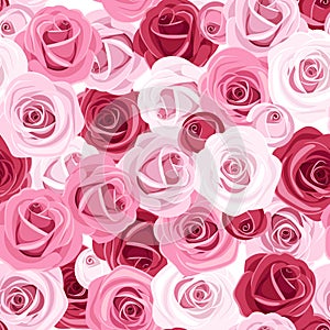 Seamless background with colored roses.
