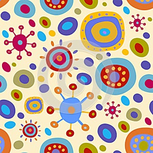 Seamless background with cute ethnic patterns