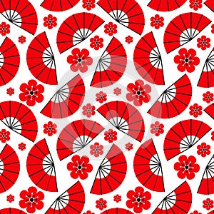 Seamless background with decorative funs