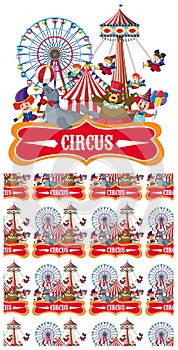 Seamless background design with circus rides