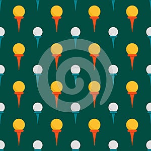 Seamless background design with golf ball detail sport game equipment hobby competition vector illustration