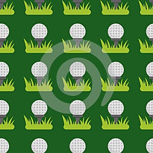 Seamless background design with golf ball detail sport game equipment hobby competition vector illustration