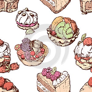 Pattern of various fruit cakes