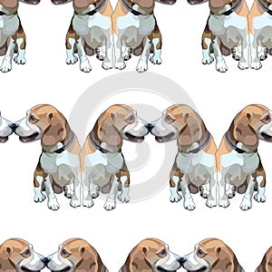 Seamless background with dogs