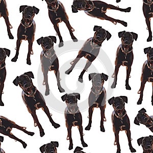 Seamless background with dogs