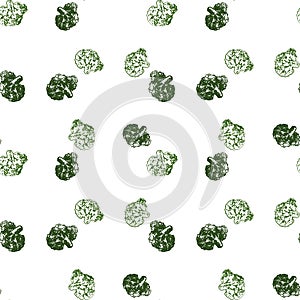 Seamless background of drawn broccoli heads