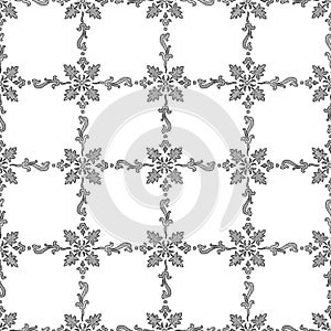 Seamless background from drawn floral design elements