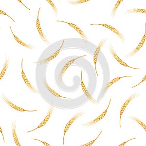 Seamless background with ears of wheat. Vector illustration.