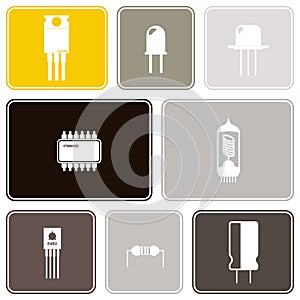 Seamless background with electronic components icons