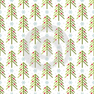 Seamless background with fir trees