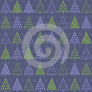 Seamless background with fir trees