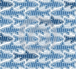 Seamless background with fish.