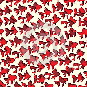 Seamless background with fish shape holes on sheet layers